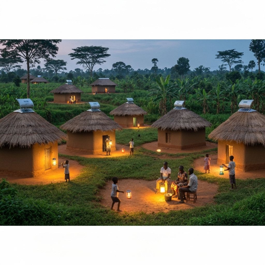 Uganda community with solar home systems